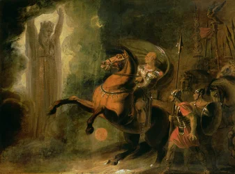 Die Göttin Roma erscheint Julius Caesar am Ufer des Rubikon, ca. 1793